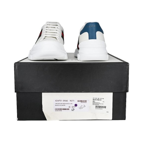 Gucci Men's Nathan Leather Web Sneakers - Picture 6 of 13